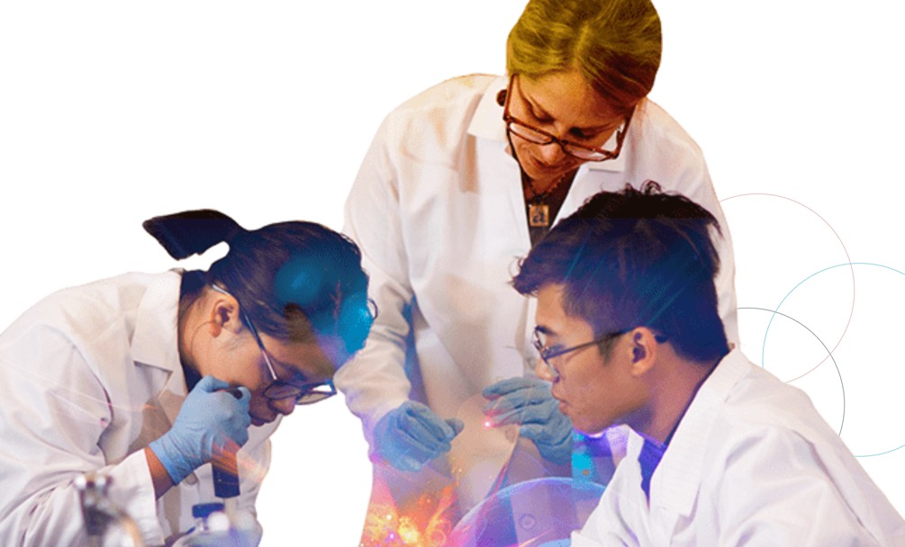 Soka Students in a lab