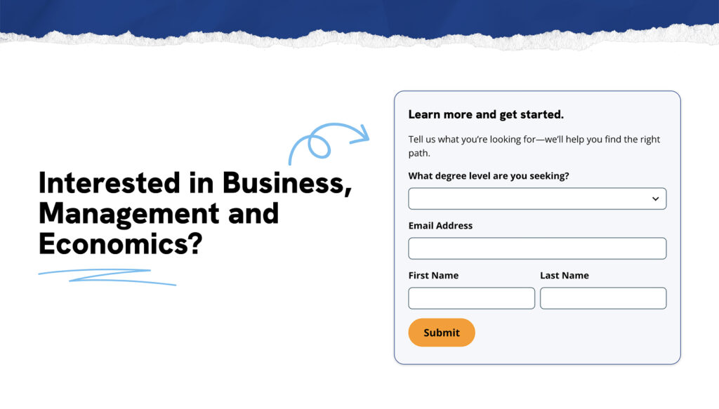 Empire State University screenshot of Request for Information form